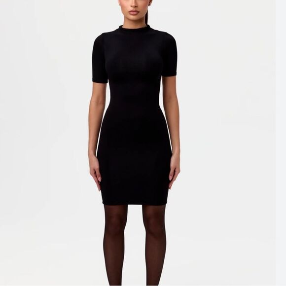 Naked Wardrobe Black Bodycon Mini Tee Shirt Dress | 2X - Picture 1 of 8